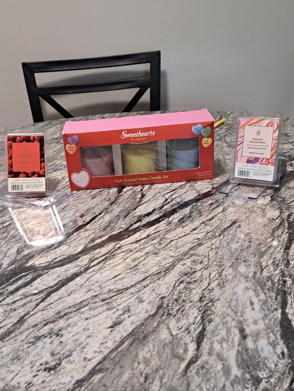 3-Pack Sweethearts Scented Votive Candle Set & 2 Pks Wax Melts